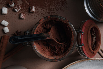 Fototapeta na wymiar Photo recipe for hot chocolate. Cocoa 