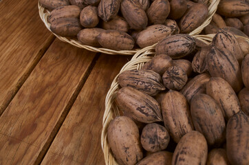 pecan nuts in baskets