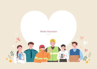 Fototapeta premium a group of Workers illustration 