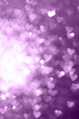 Valentines Day romantic heart shape blurred bokeh lights