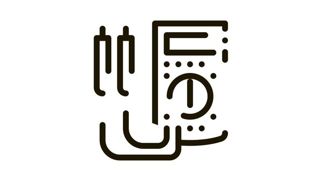 ammeter tool Icon Animation. black ammeter tool animated icon on white background