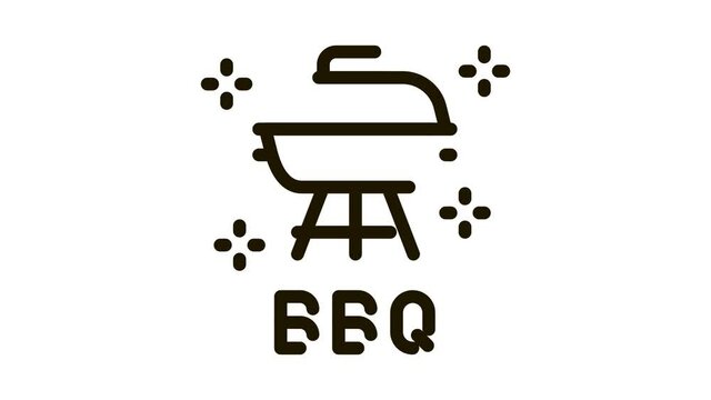 bbq equipment Icon Animation. black bbq equipment animated icon on white background