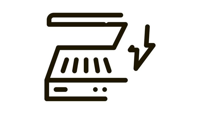 electrical bbq Icon Animation. black electrical bbq animated icon on white background