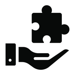 
A solid icon of solution provider in glyph design
