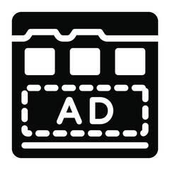 
Icon of web ads in modern editable solid design
