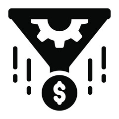 
A perfect solid design of a money filtration icon.
