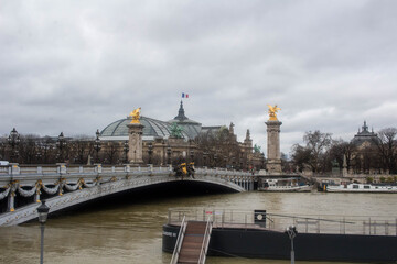 Fototapeta na wymiar bridge over the river in paris france