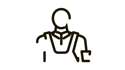 barista profession Icon Animation. black barista profession animated icon on white background