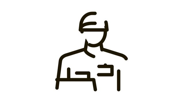 cashier profession Icon Animation. black cashier profession animated icon on white background