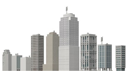 Fototapeta na wymiar Modern buildings isolated on white background 3d illustration