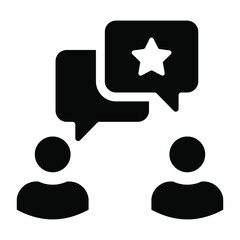 
An icon of chat reviews in solid design
