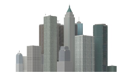 Fototapeta premium Modern buildings isolated on white background 3d illustration