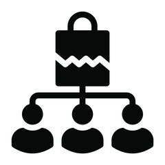 
A glyph icon of ecommerce network in editable design
