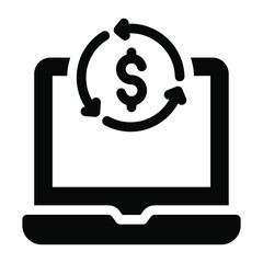 
An icon of online payment refresh in solid editable design
