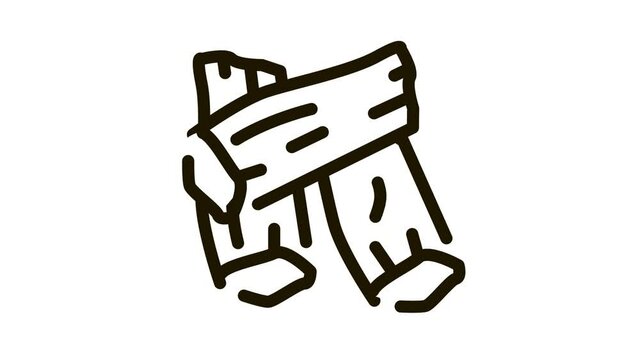 soy tofu skins Icon Animation. black soy tofu skins animated icon on white background