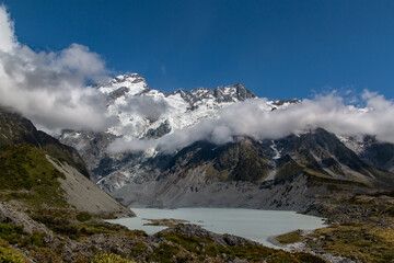 Fototapeta na wymiar glacier lake at the mountains