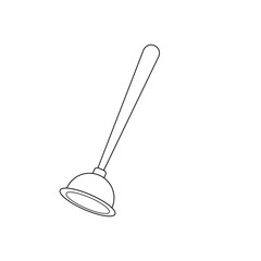 toilet plunger with handle cleaning icon
