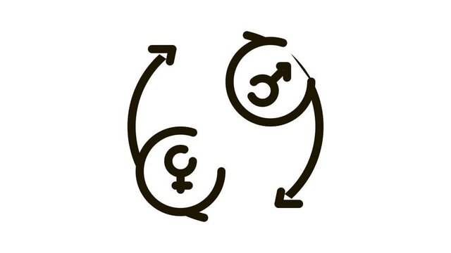 lgbt circle arrows Icon Animation. black lgbt circle arrows animated icon on white background