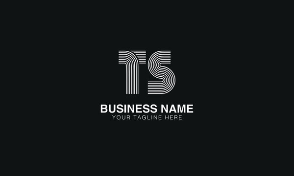 TS T S initial based abstract modern minimal creative logo vector template image. line art fingerprint  logo
