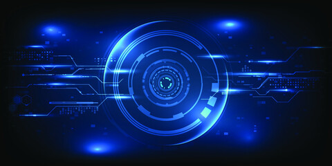 Blue futuristic background.Digital technology concept.