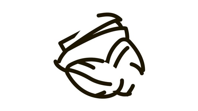 pistachio nut Icon Animation. black pistachio nut animated icon on white background