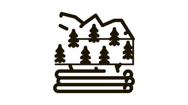 logging forest Icon Animation. black logging forest animated icon on white background