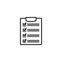 Clipboard with checklist icon, symbol for web site and app design. Vector illstration.