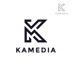 Abstract Letter KM or MK Logo Design Template. Creative elegant vector sign design for corporate business identity