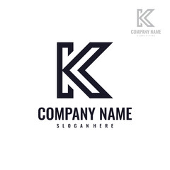 Abstract Letter K Logo Design Template. Creative elegant vector sign design for corporate business identity