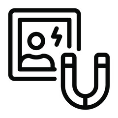 
A concept of online customer attraction in solid icon
