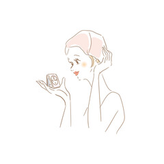 ヘアトリートメント蒸しタオル　美しい女性