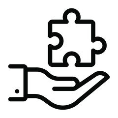 
A solid icon of solution provider in glyph design
