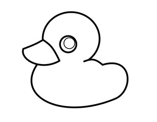 アヒルのおもちゃ(線画)