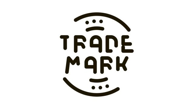 trade mark logo Icon Animation. black trade mark logo animated icon on white background