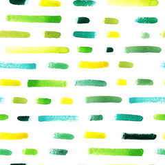 Watercolor brush strokes  -  seamless pattern , in spring colors.