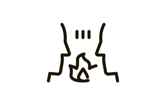 interracial conflict Icon Animation. black interracial conflict animated icon on white background