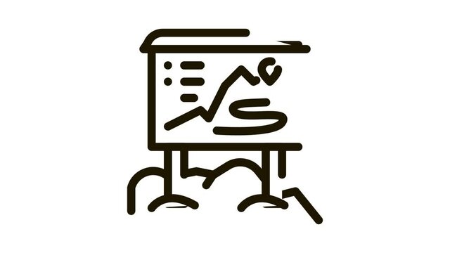ski resort direction map Icon Animation. black ski resort direction map animated icon on white background