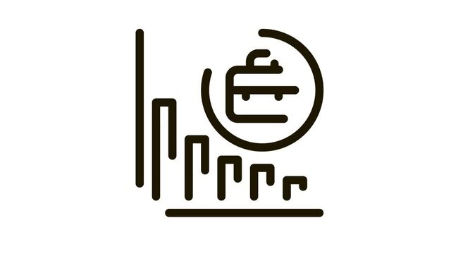 recession of business job offers Icon Animation. black recession of business job offers animated icon on white background