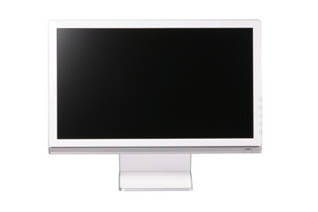computer monitor with blank display on white background