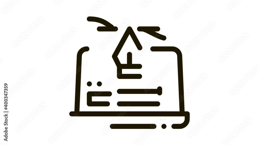 Poster computer maker movie settings icon animation. black computer maker movie settings animated icon on w