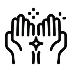 
After preventing covid, clean hands icon in solid style 
