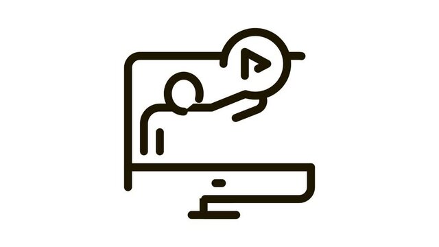 viewing in computer mode Icon Animation. black viewing in computer mode animated icon on white background