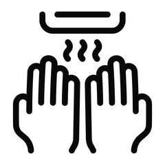 
For drying hands after washing, solid icon of pulling tissue 
