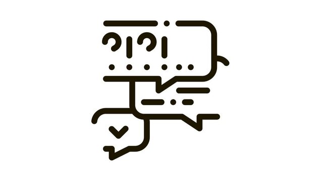 many questions and answers Icon Animation. black many questions and answers animated icon on white background