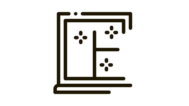shockproof glass in window Icon Animation. black shockproof glass in window animated icon on white background