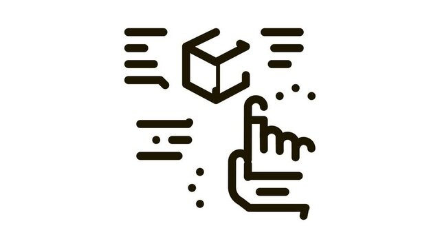 function parsing Icon Animation. black function parsing animated icon on white background