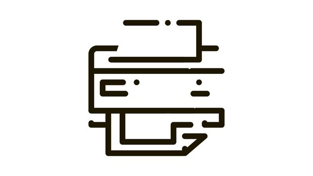 sheet printed by printer icon outline illustration