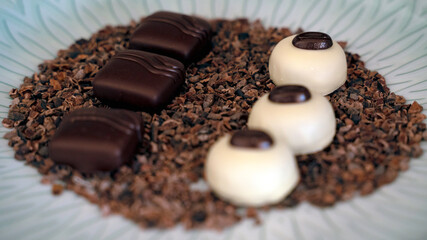 Luxury chocolate plate in beautiful representation 