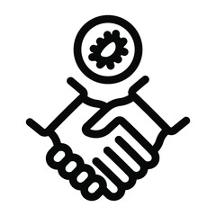 
Germ on hand, solid icon of hand checking 
