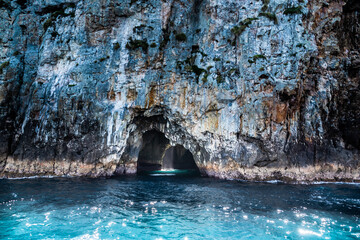 caves in a rock island